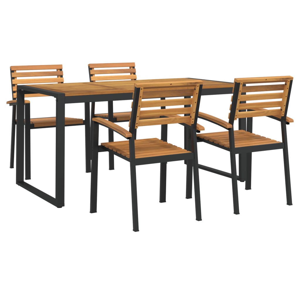 Hagespisegruppe 5 Deler Heltre Akasie Og Metall