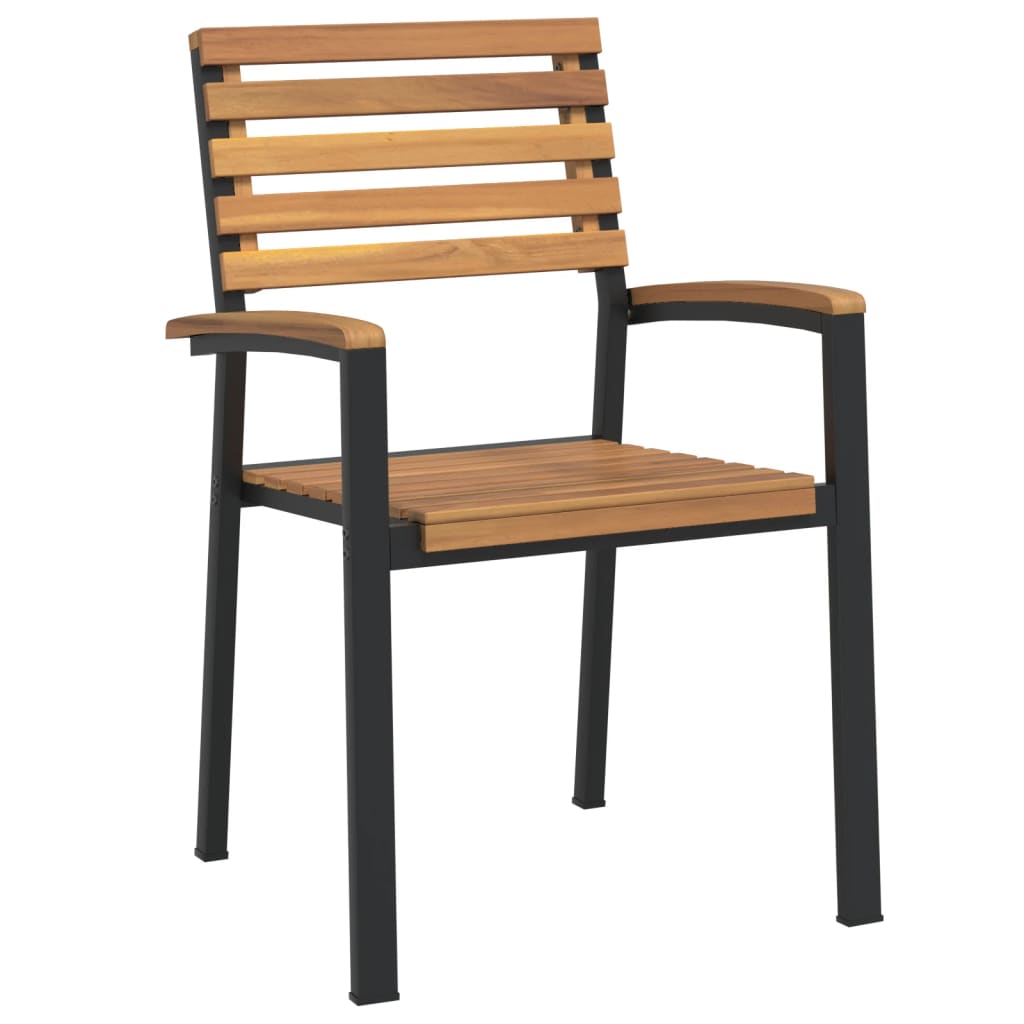 Stablebare Hagestoler 8 Stk Heltre Akasie Og Metall