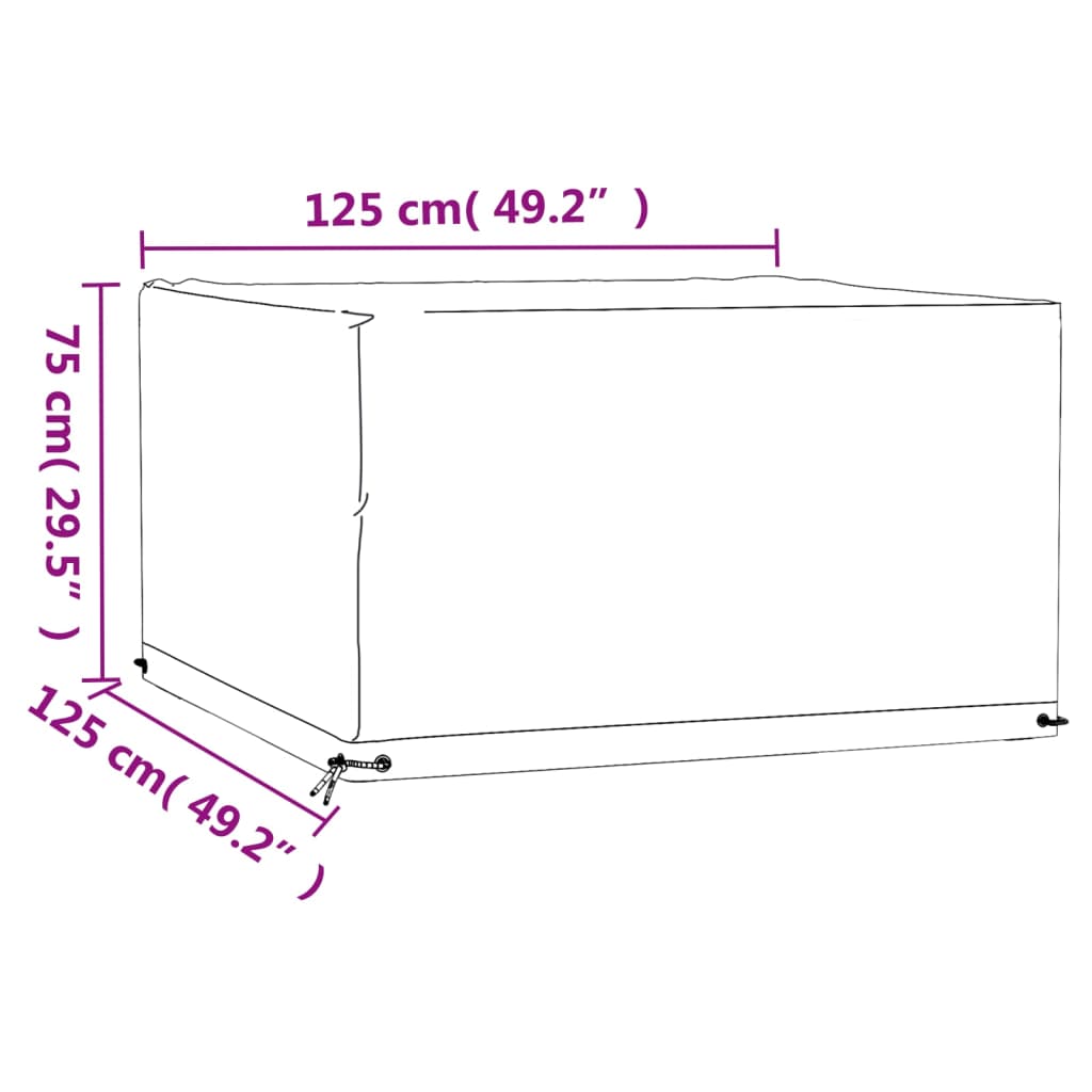 Hagemøbeltrekk 2 Stk 8 Maljer 125X125X75 Cm Firkantet