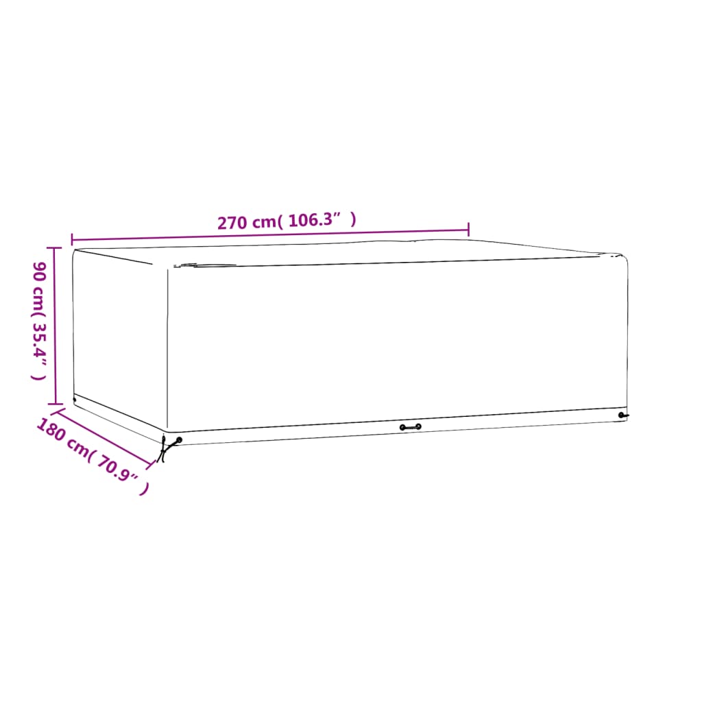 Hagemøbeltrekk 2 Stk 12 Maljer 270X180X90 Cm Rektangulær