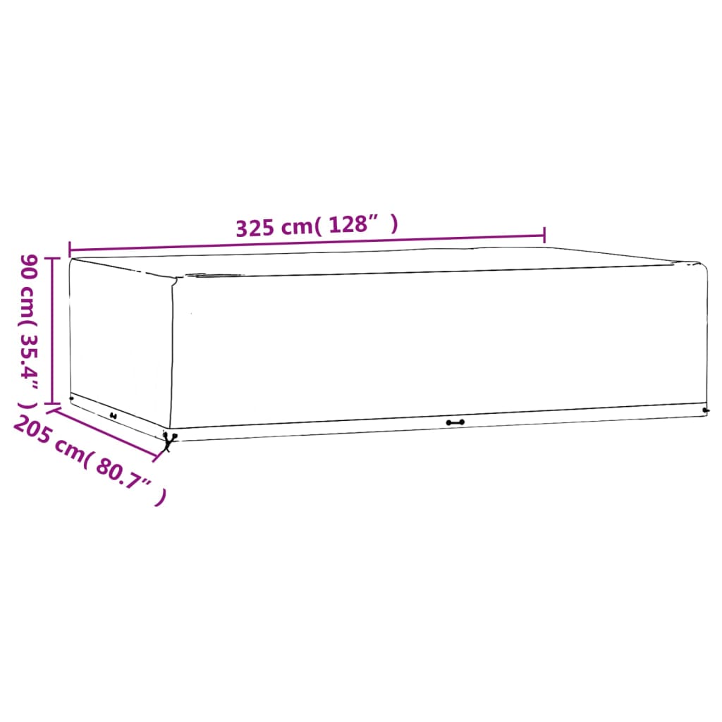 Hagemøbeltrekk 2 Stk 16 Maljer 325X205X90 Cm Rektangulær