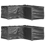 L-Formet Hagemøbeltrekk 2 Stk 12 Maljer 185X185X70 Cm