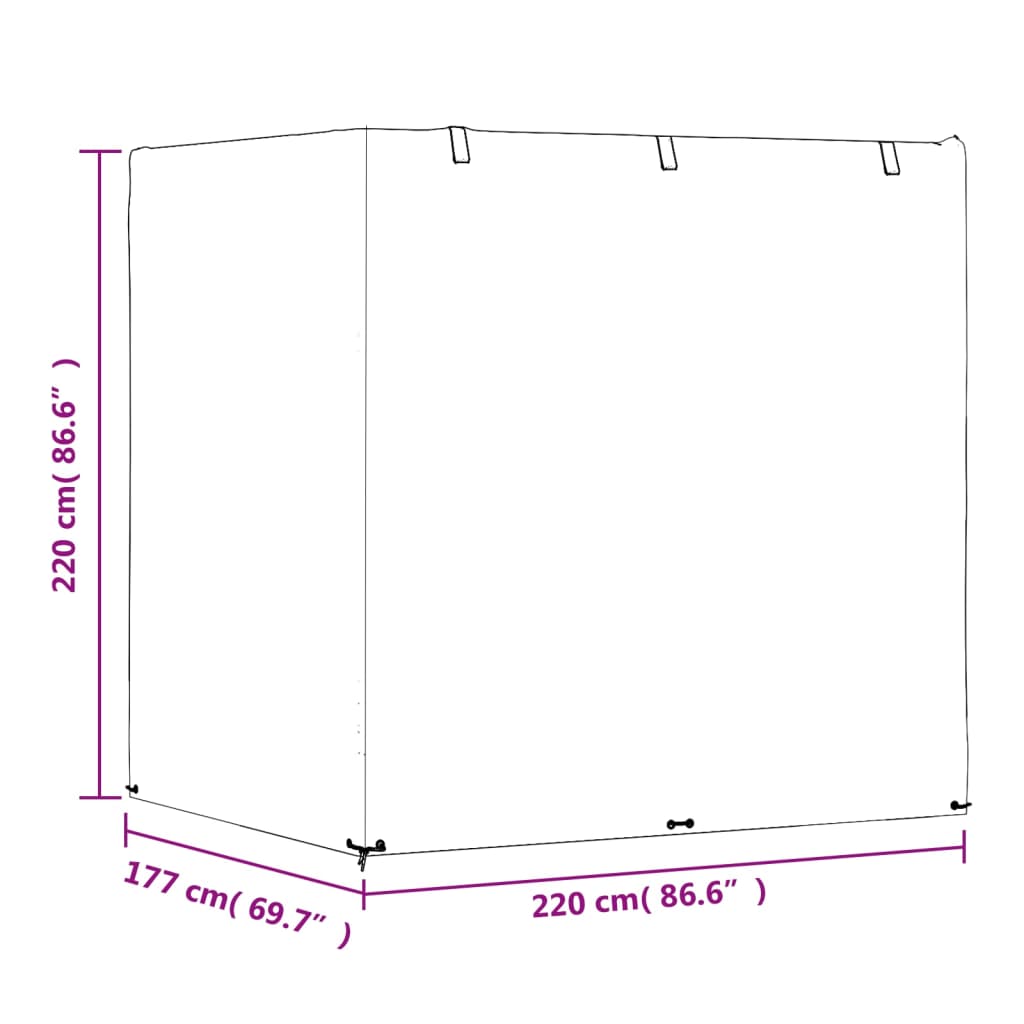 Trekk Til Huskebenk 2 Stk 12 Maljer 220X177X220 Cm Polyetylen