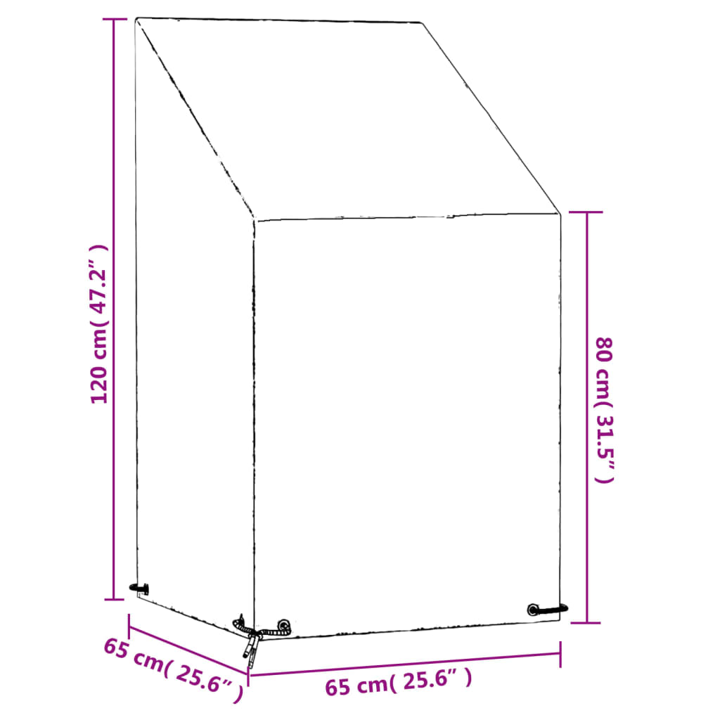 Trekk Til Utestol 2 Stk 8 Maljer 65X65X80/120 Cm Polyetylen