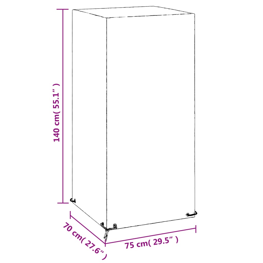Trekk Til Utestol 2 Stk 8 Maljer 75X70X140 Cm Polyetylen