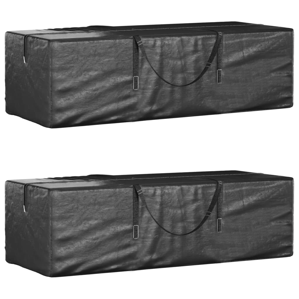 Poser Til Hageputer 2 Stk Svart 135X40X55 Cm Polyetylen