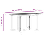 Sammenleggbart Sommerfuglbord For Hage 150X90X75 Cm Heltre Teak