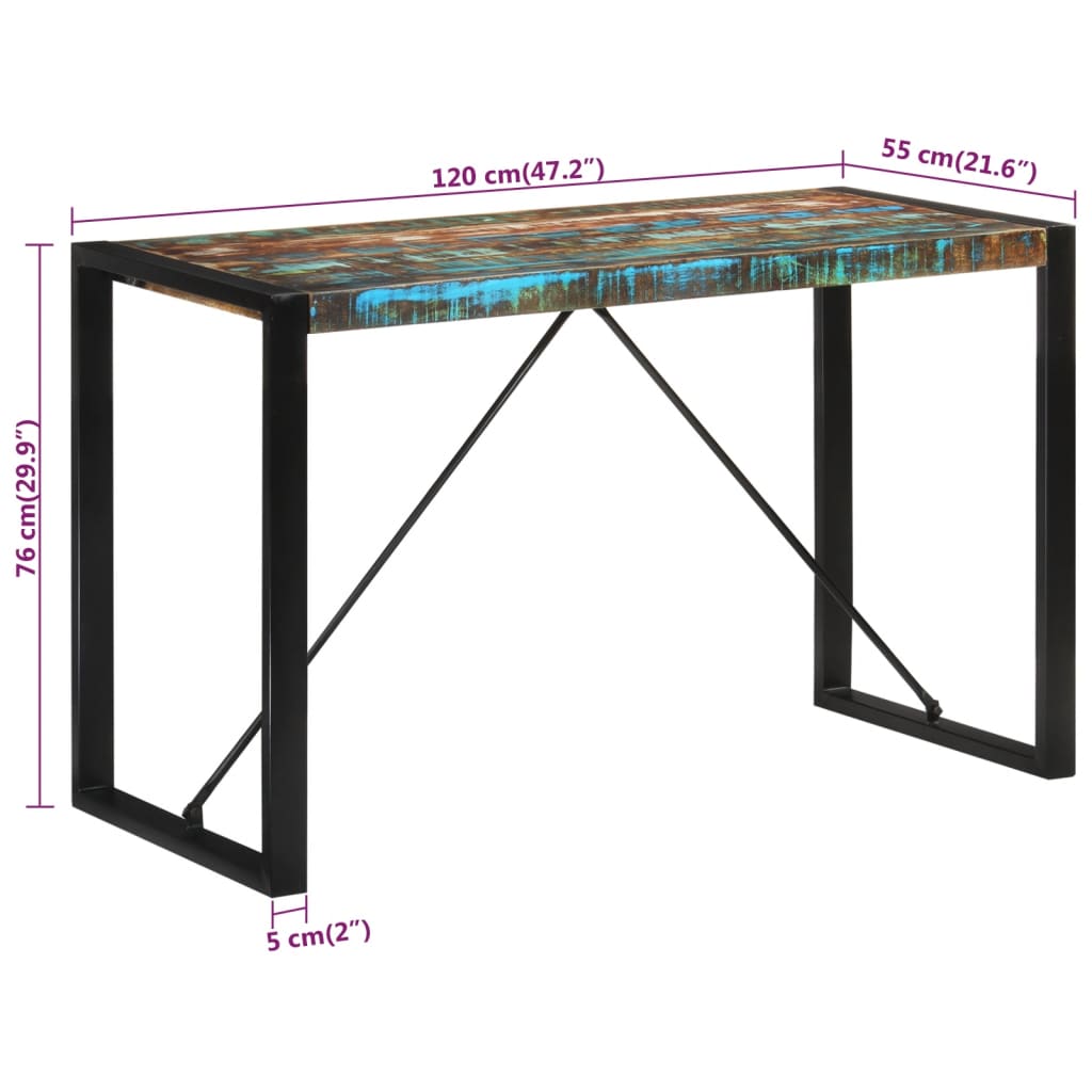 Spisebord 120X55X76 Cm Gjenvunnet Heltre