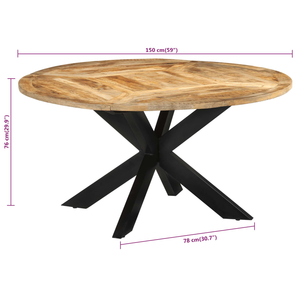 Spisebord Ø150X76 Cm Grov Heltre Mango