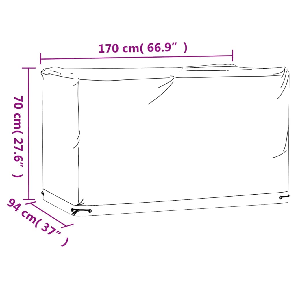 Hagemøbeltrekk 8 Maljer 170X94X70 Cm Rektangulær