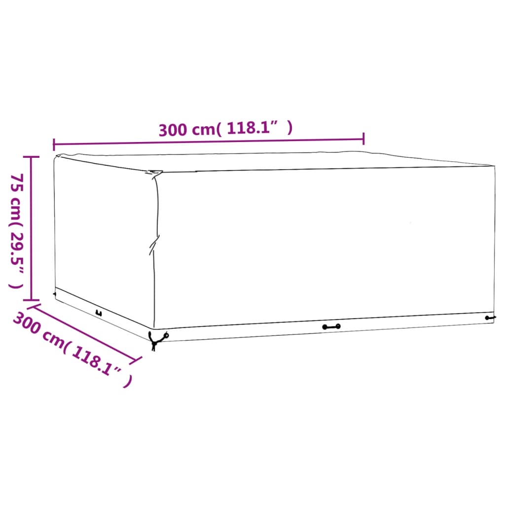 Hagemøbeltrekk 16 Maljer 300X300X75 Cm Firkantet