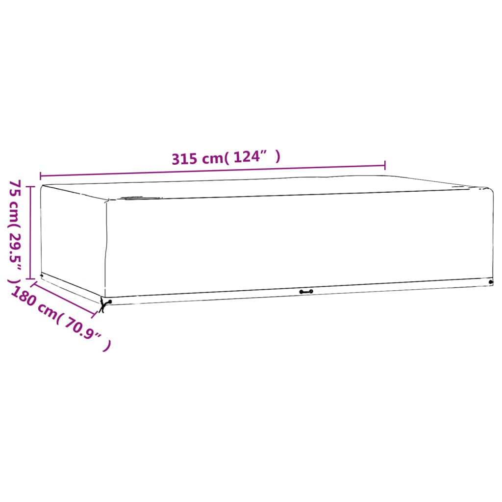 Hagemøbeltrekk 12 Maljer 315X180X75 Cm Rektangulær