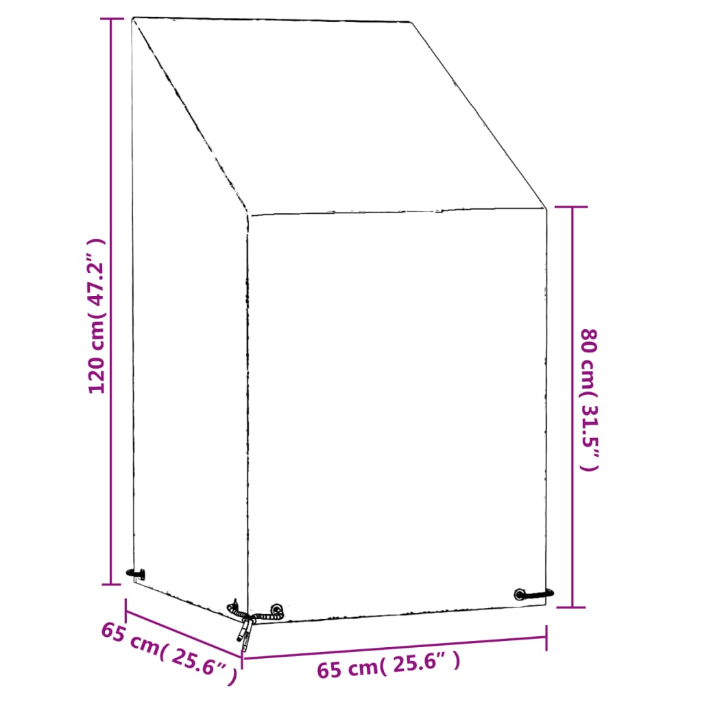 Trekk Til Utestol 8 Maljer 65X65X80/120 Cm Polyetylen
