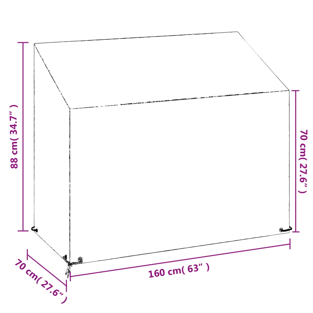 Trekk Til Hagebenk 8 Maljer 160X70X70/88 Cm Polyetylen