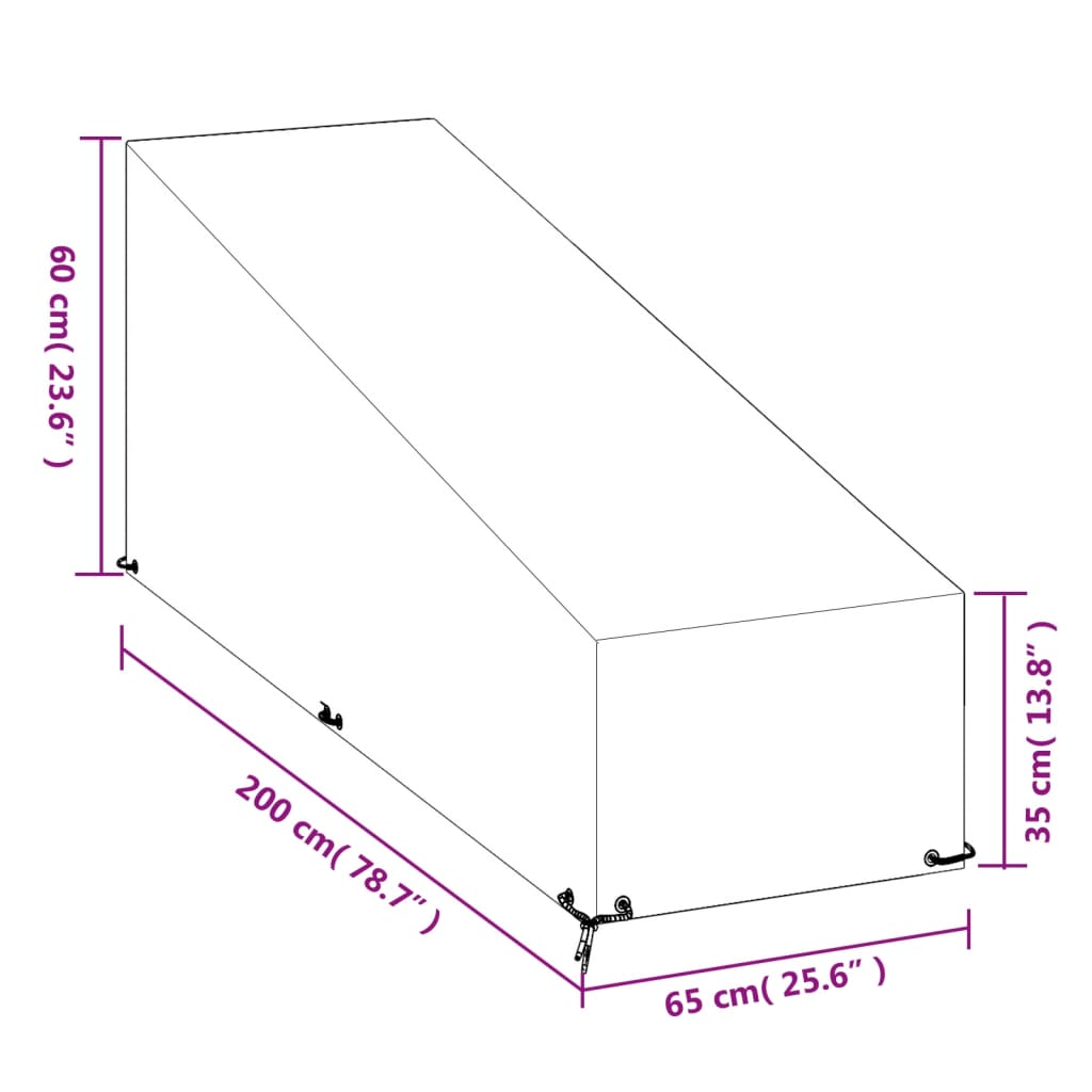 Solsengtrekk 12 Maljer 200X65X35/60 Cm Polyetylen
