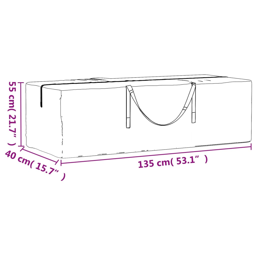 Oppbevaringspose For Hageputer Svart 135X40X55 Cm Polyetylen