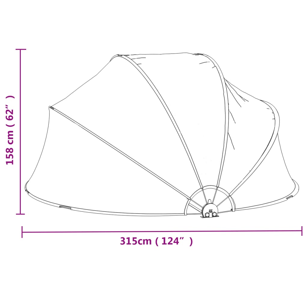Bassengkuppel Rund 315X158 Cm Pvc