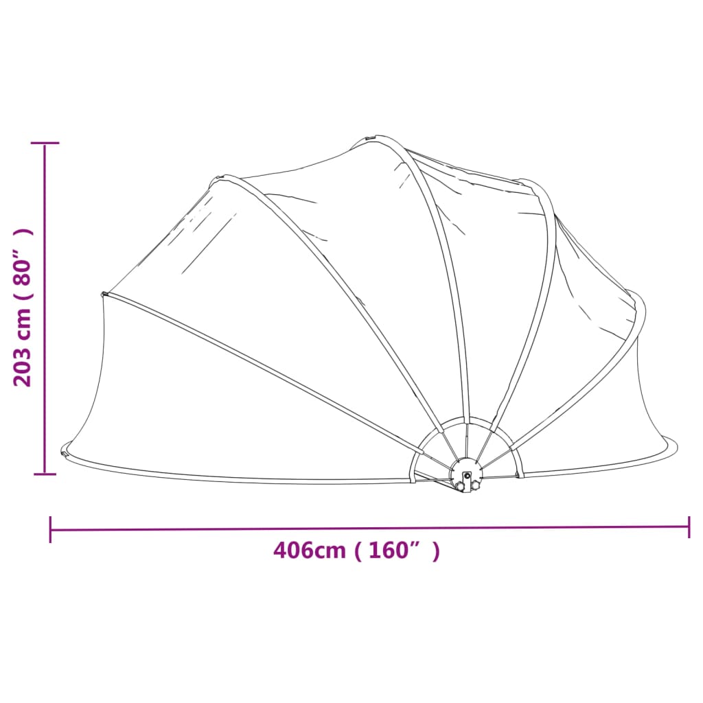 Bassengkuppel Rund 406X203 Cm Pvc
