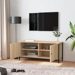Tv-Benk Med Dører Sonoma Eik 102X35X45 Cm Konstruert Tre