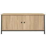 Tv-Benk Med Dører Sonoma Eik 102X35X45 Cm Konstruert Tre