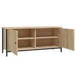 Tv-Benk Med Dører Sonoma Eik 102X35X45 Cm Konstruert Tre