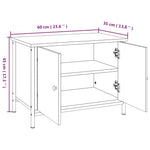 Tv-Skap Med Dører Sonoma Eik 60X35X45 Cm Konstruert Tre