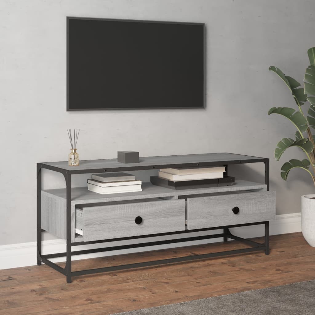 Tv-Benk Grå Sonoma 100X35X45 Cm Konstruert Tre