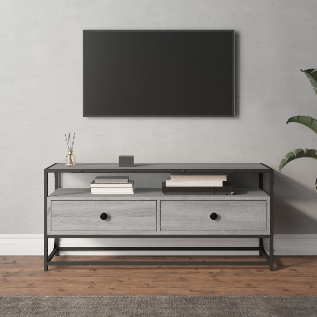 Tv-Benk Grå Sonoma 100X35X45 Cm Konstruert Tre
