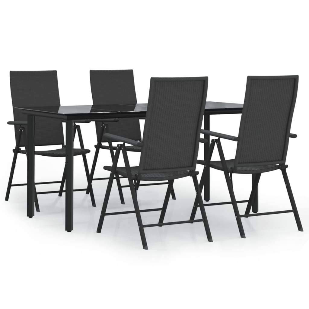Hagespisegruppe 5 Deler Svart Polyrotting