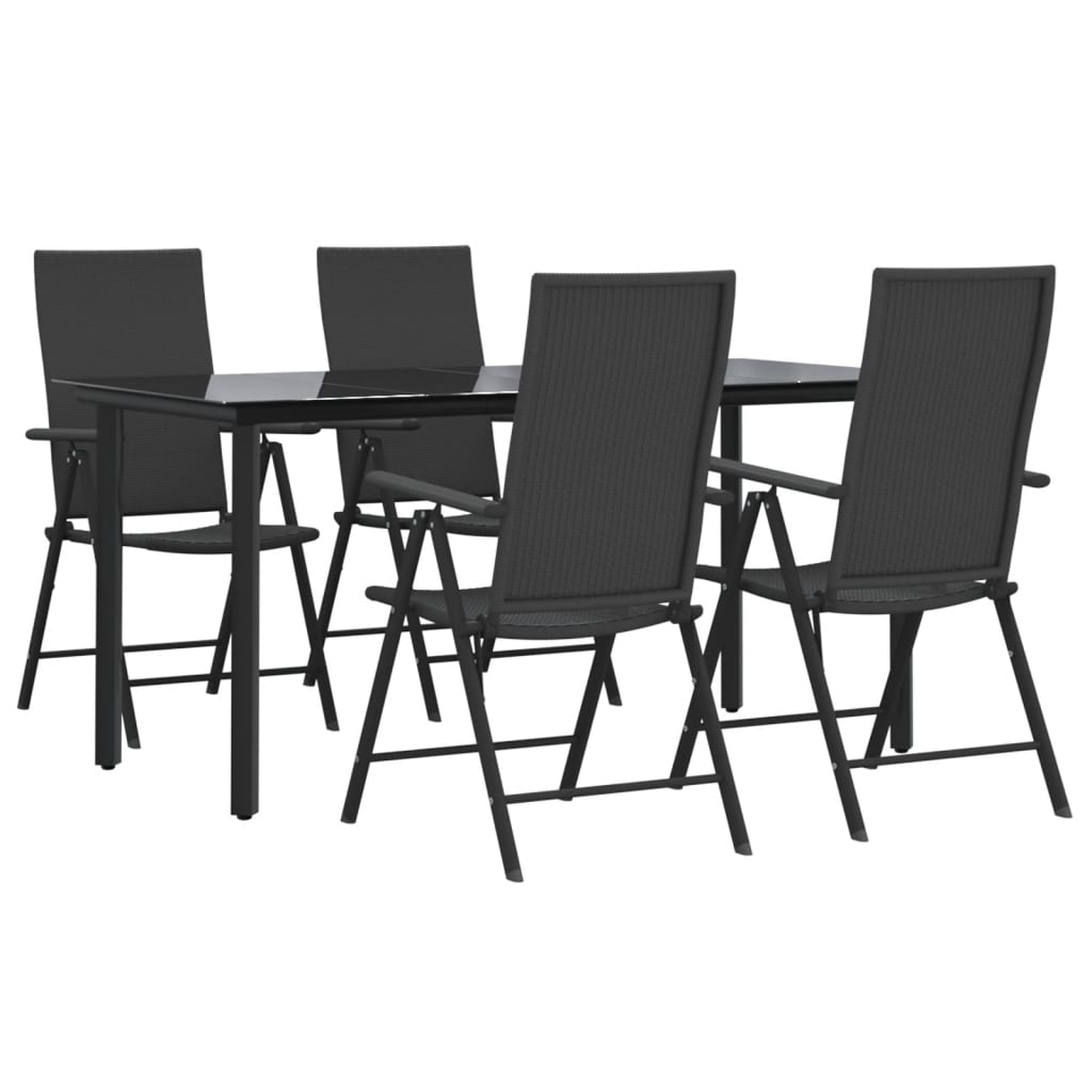 Hagespisegruppe 5 Deler Svart Polyrotting