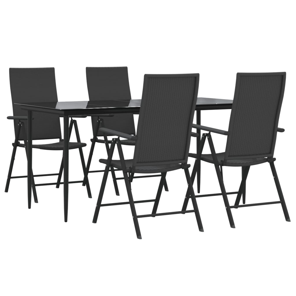 Hagespisegruppe 5 Deler Svart Polyrotting