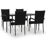 Hagespisegruppe 5 Deler Svart Polyrotting