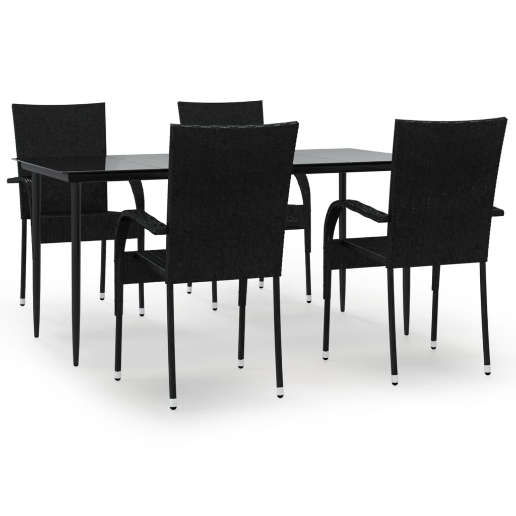 Hagespisegruppe 5 Deler Svart Polyrotting