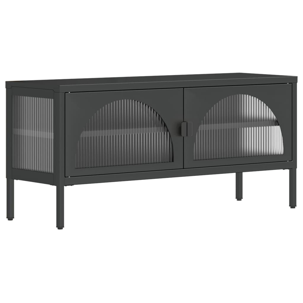 Tv-Benk Svart 105X35X50 Cm Glass Og Stål