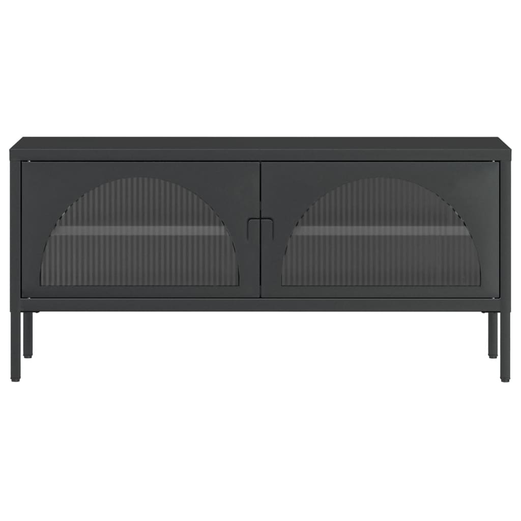 Tv-Benk Svart 105X35X50 Cm Glass Og Stål