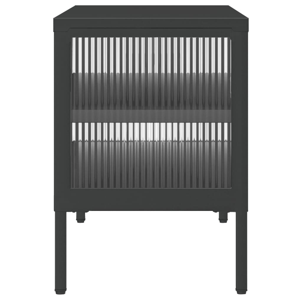 Tv-Benk Svart 105X35X50 Cm Glass Og Stål