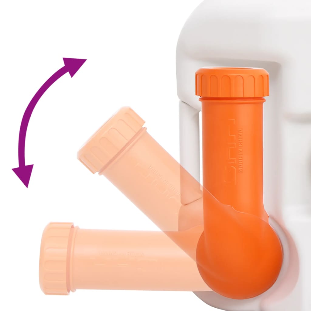 Integrert Campingtoalett Hvit 24+17 L Hdpe Og Stål