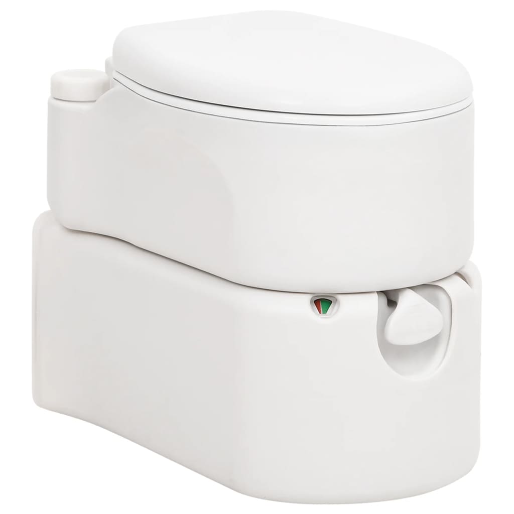 Integrert Campingtoalett Hvit 24+17 L Hdpe Og Emalje