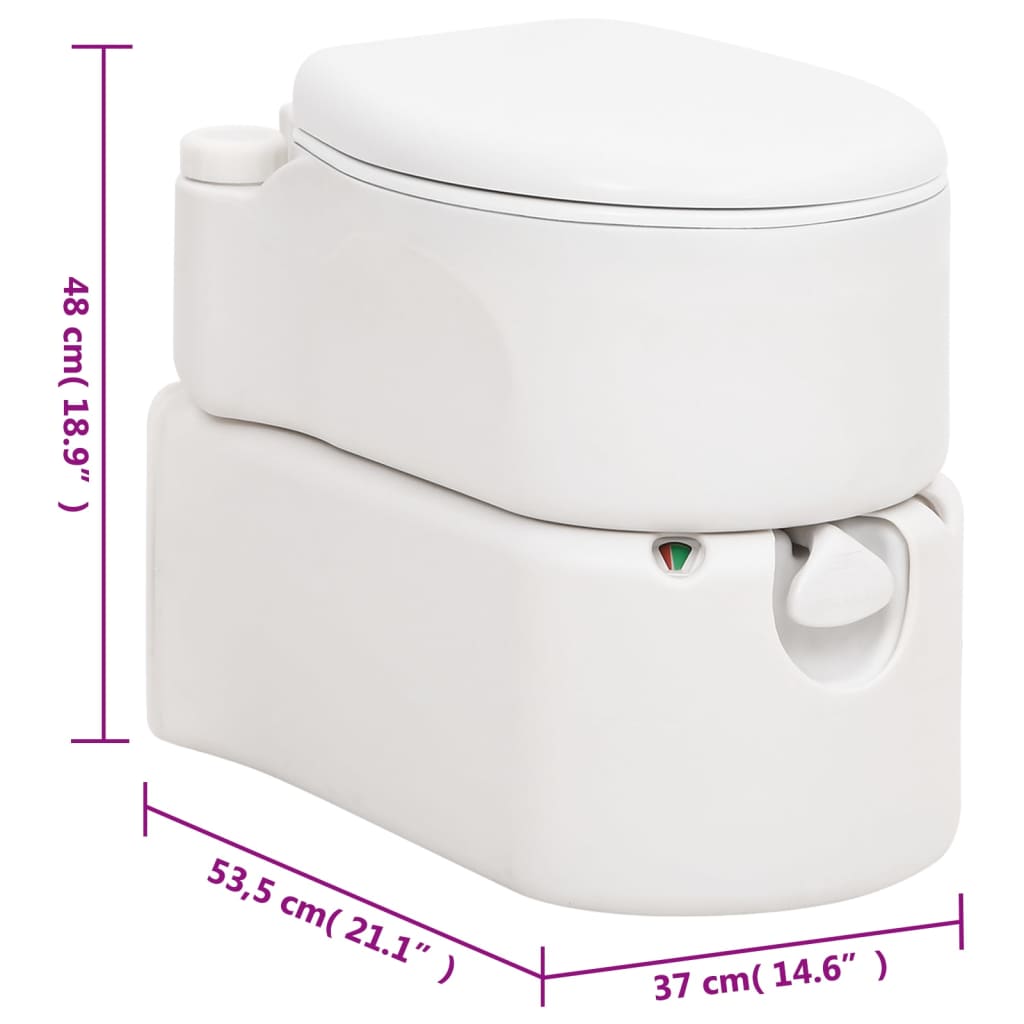 Integrert Campingtoalett Hvit 24+17 L Hdpe Og Emalje