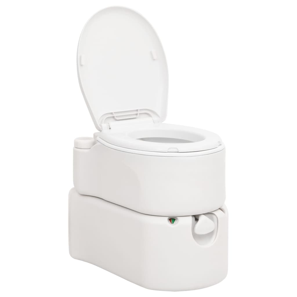 Integrert Campingtoalett Hvit 24+17 L Hdpe Og Emalje