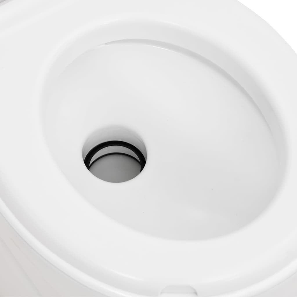Integrert Campingtoalett Hvit 24+17 L Hdpe Og Emalje