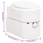 Integrert Campingtoalett Hvit 24+17 L Hdpe Og Pp
