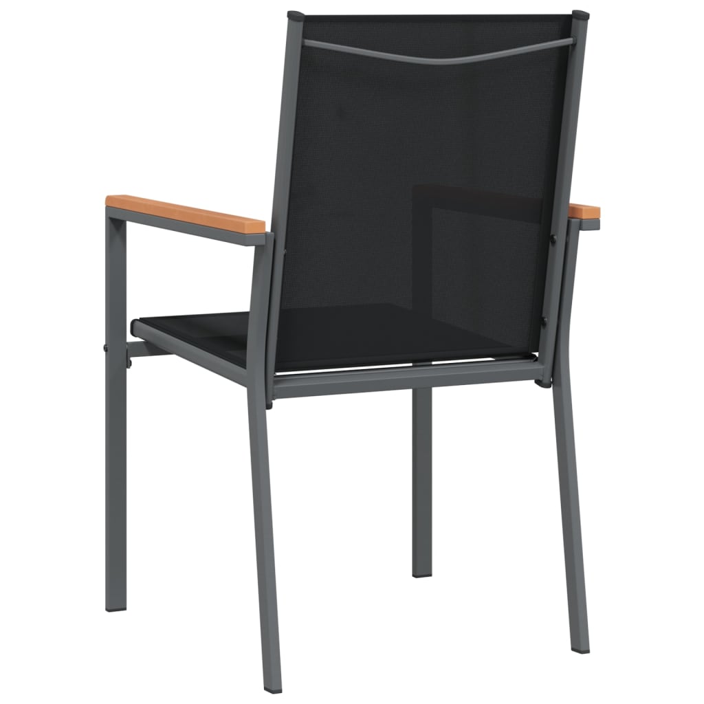 Hagestoler 2 Stk Svart 55X61,5X90 Cm Textilene Og Stål