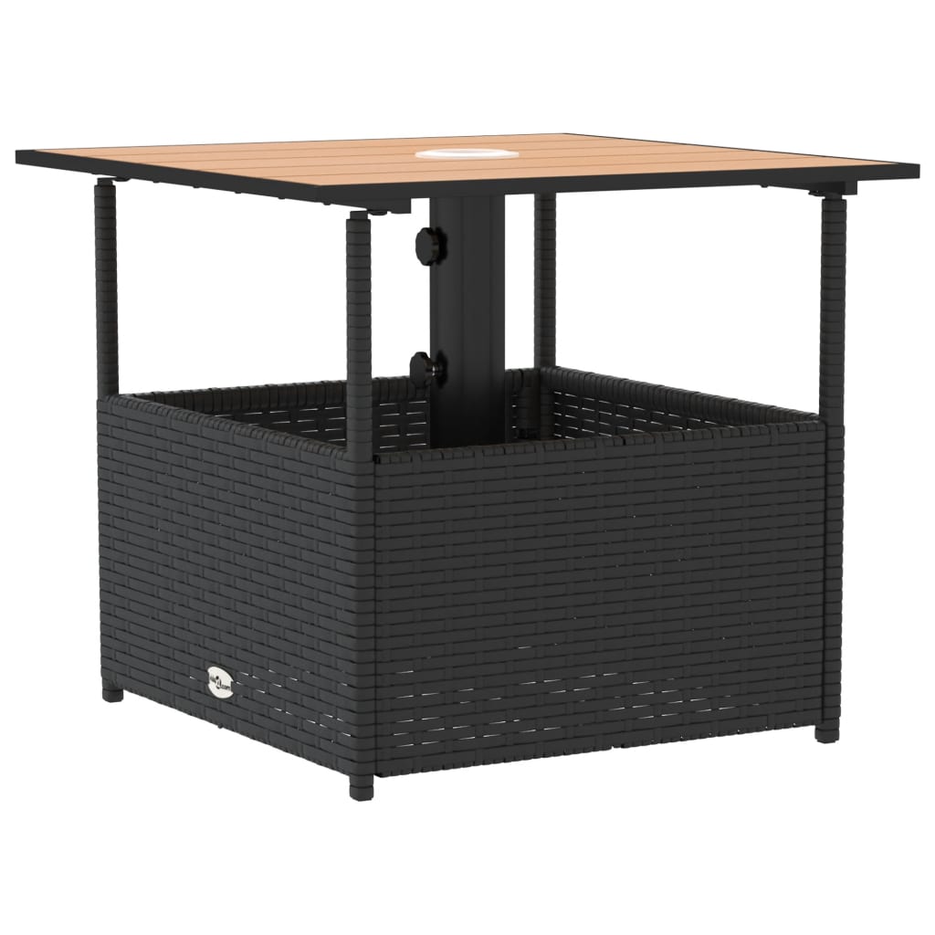 Hagebord Med Parasollhull Svart 55X55X46,5 Cm Polyrotting