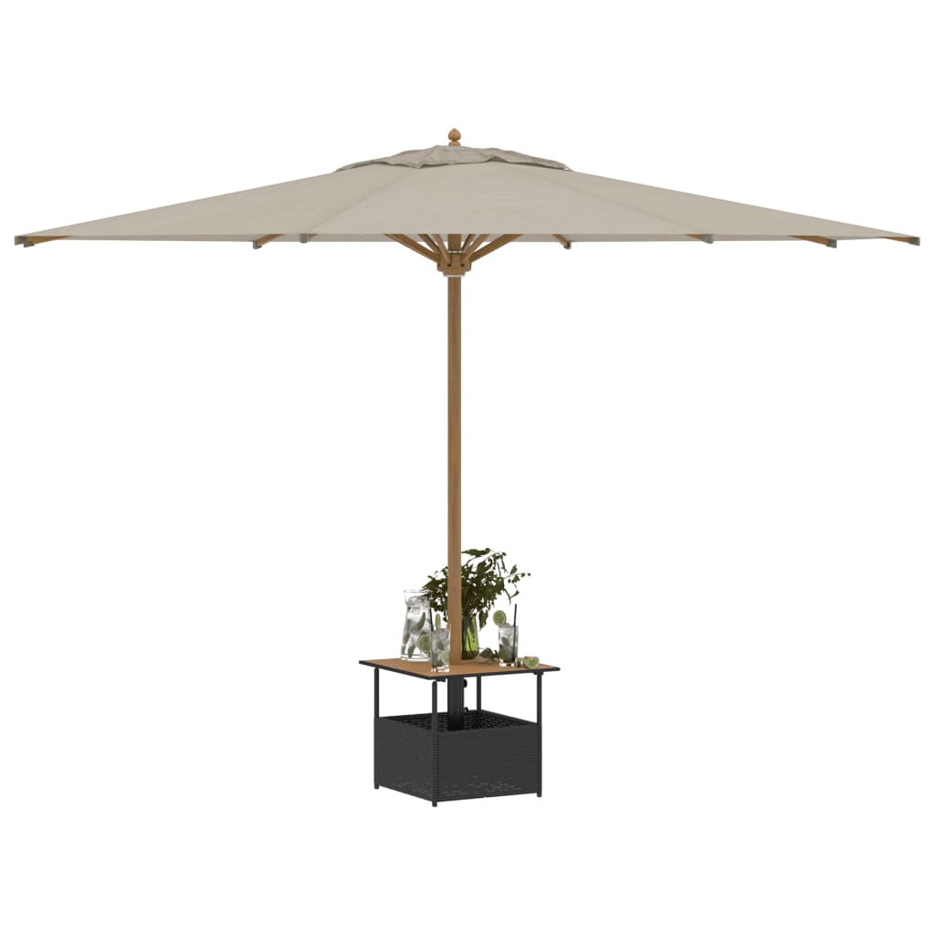 Hagebord Med Parasollhull Svart 55X55X46,5 Cm Polyrotting