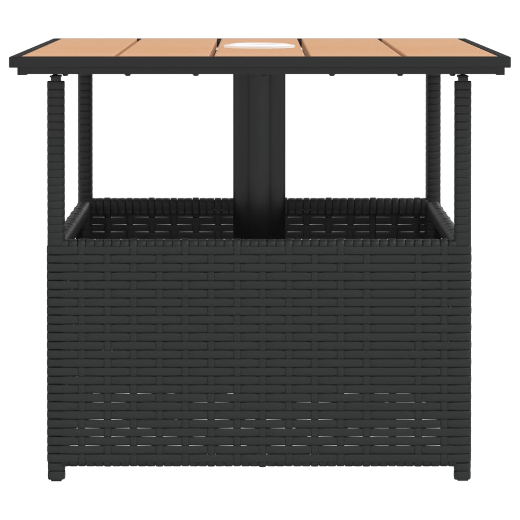 Hagebord Med Parasollhull Svart 55X55X46,5 Cm Polyrotting
