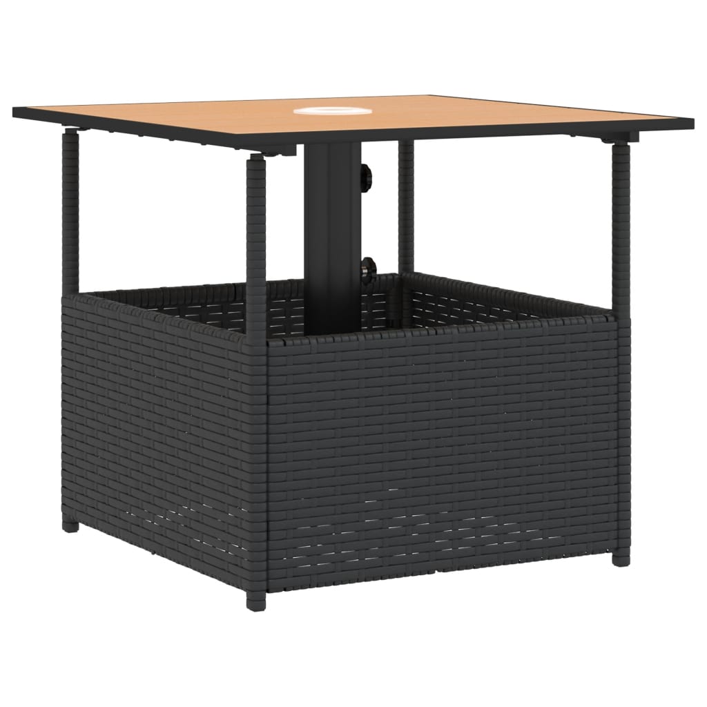 Hagebord Med Parasollhull Svart 55X55X46,5 Cm Polyrotting