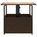 Hagebord Med Parasollhull Brun 55X55X46,5 Cm Polyrotting