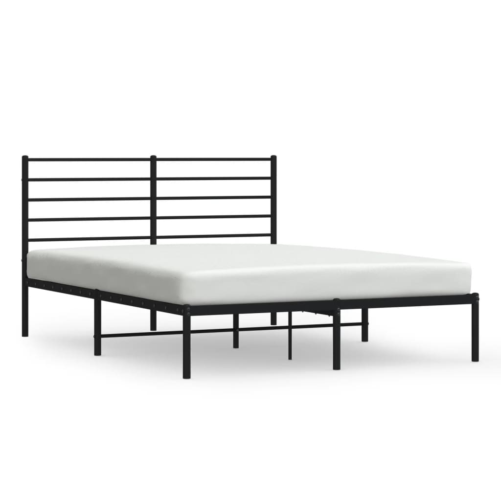 Sengeramme I Metall Med Hodegavl Svart 120X190 Cm