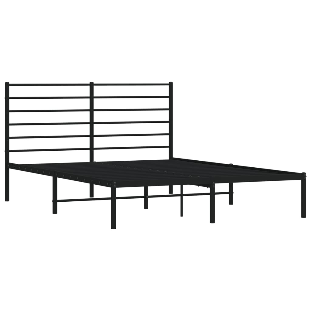 Sengeramme I Metall Med Hodegavl Svart 120X190 Cm